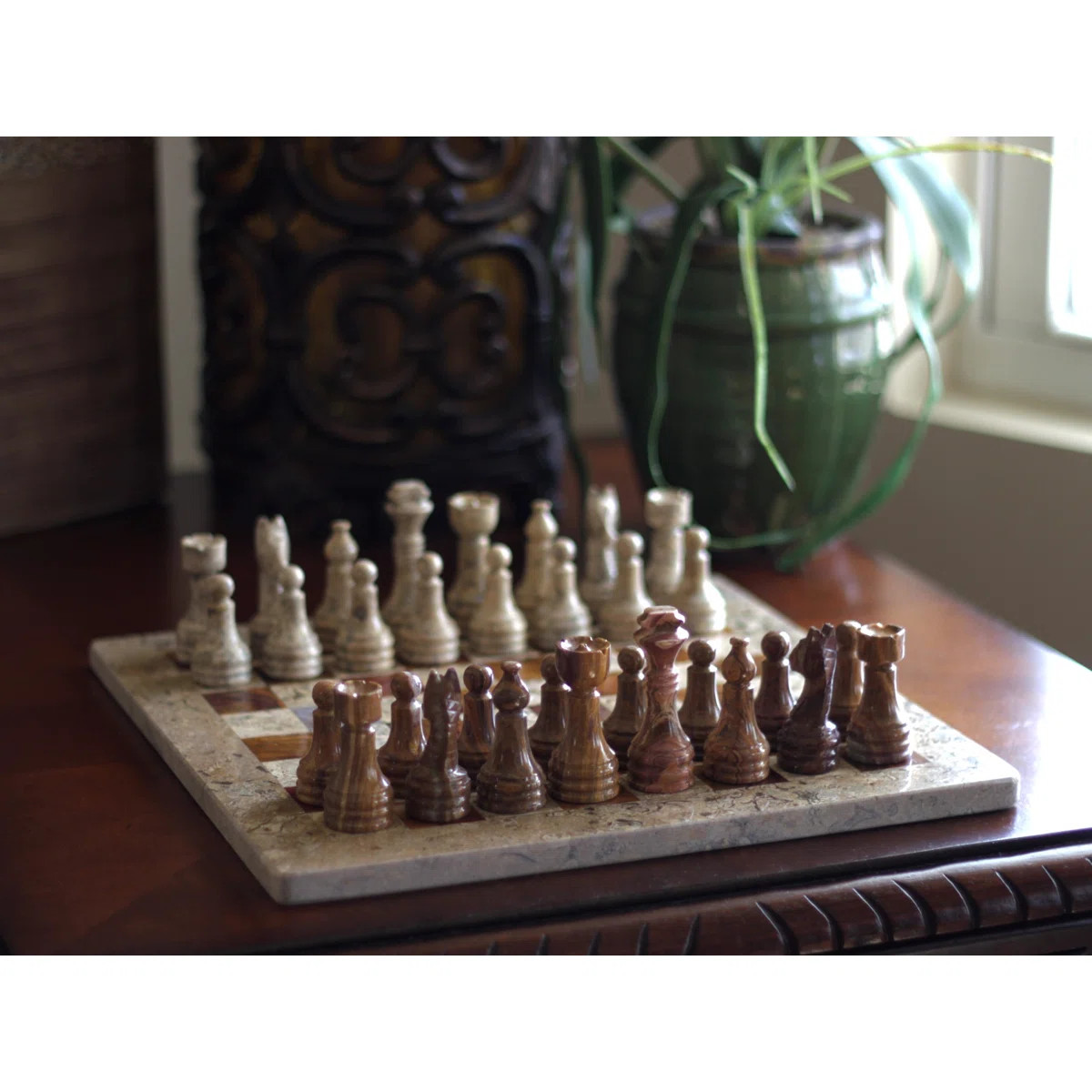 Marble Cultures Premium Chess Set - 12 Inch Marble Chess Set with Storage Case by Marble Cultures... | Wayfair North America