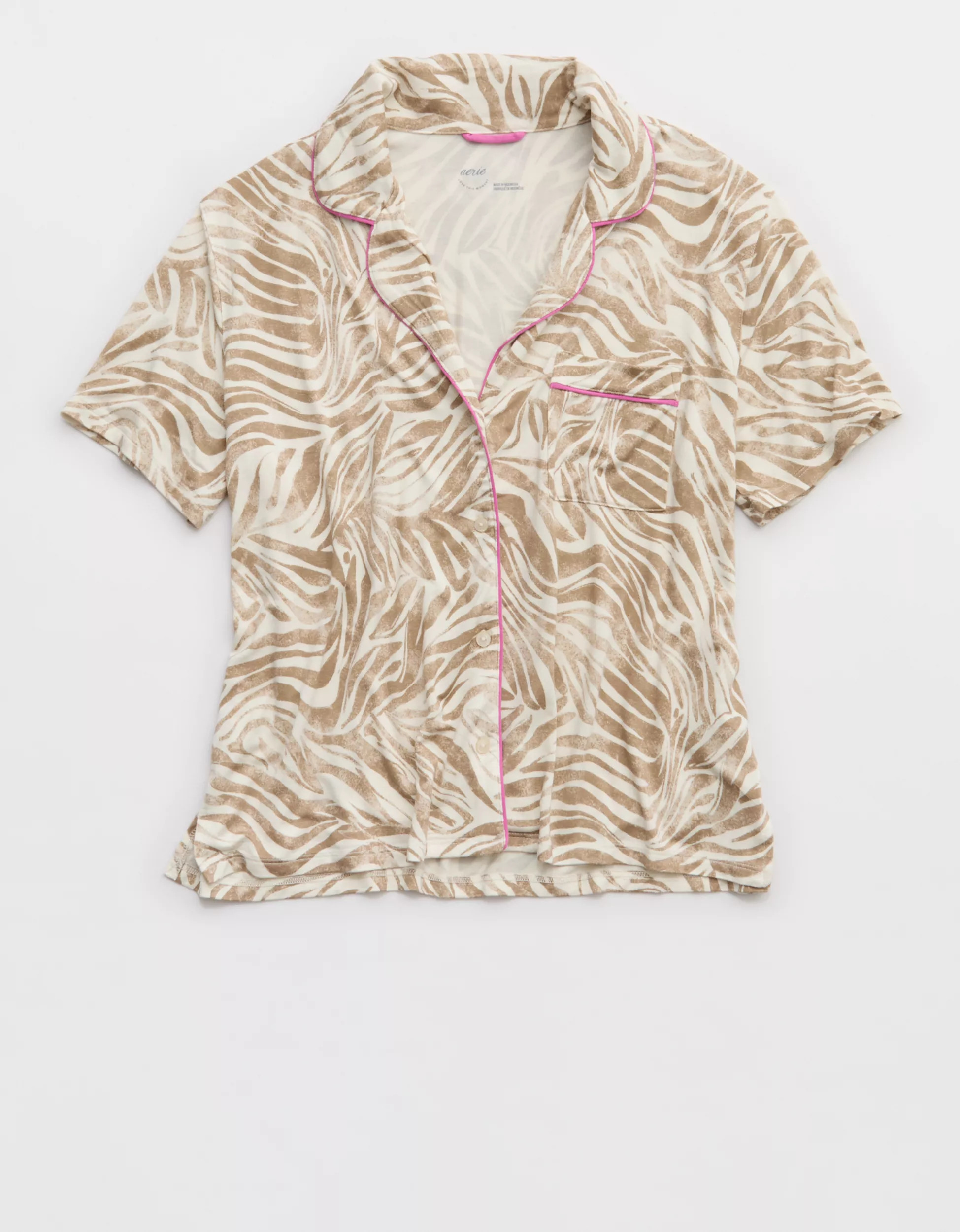Aerie Real Soft® Short Sleeve Pajama Shirt | American Eagle Outfitters (US & CA)
