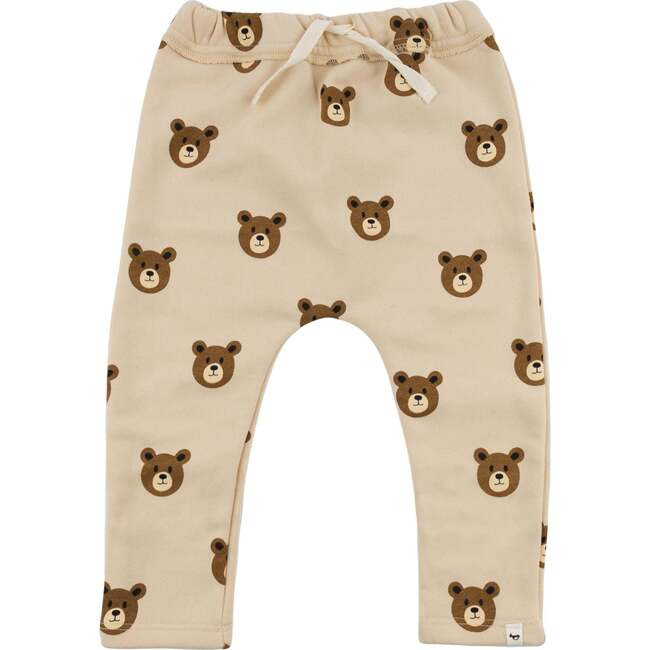 oh baby! | Teddy Bear Face Print Brooklyn Jogger, Biscotti (Beige, Size 18-24M) | Maisonette | Maisonette