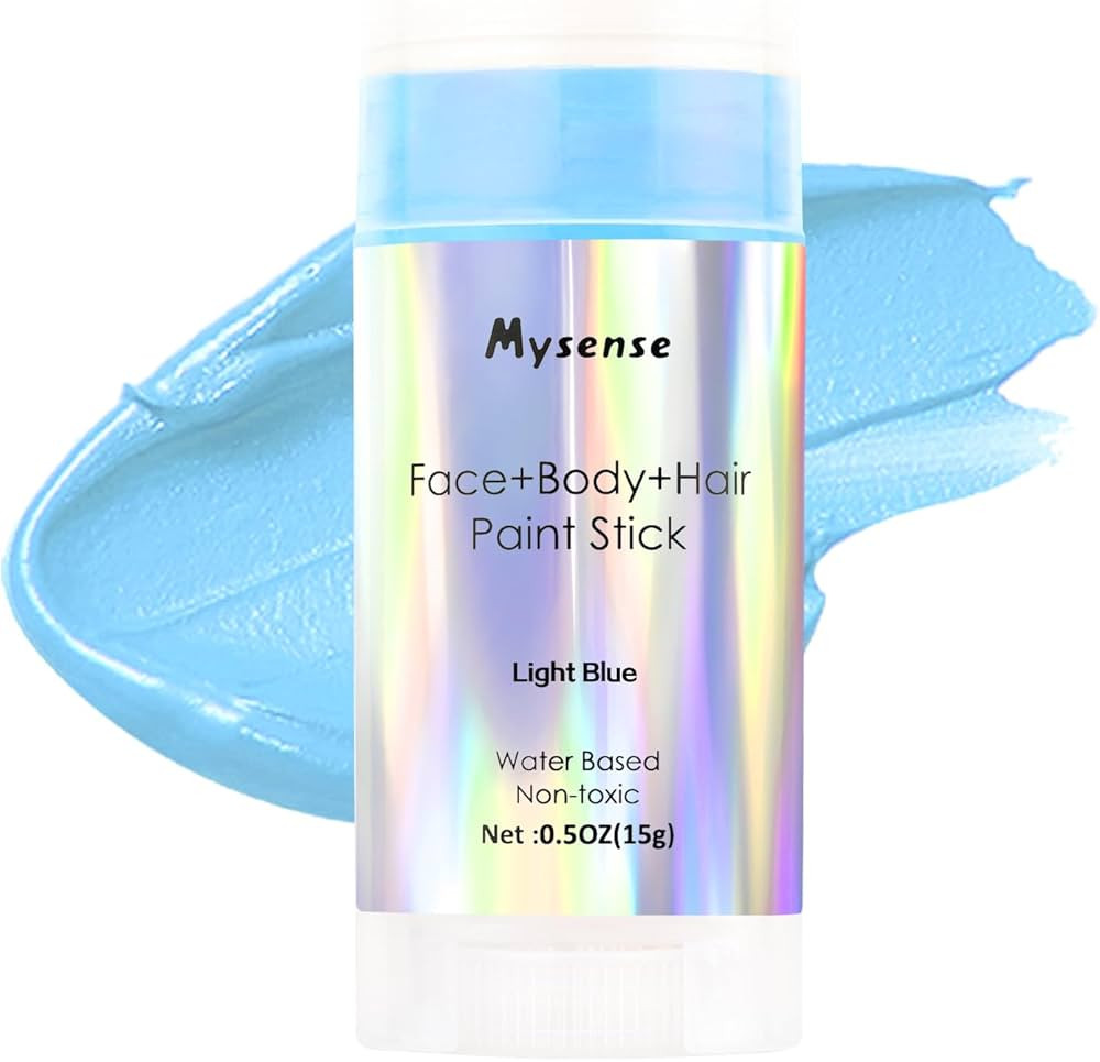 Mysense Light Blue Face Body Hair Paint Stick,Water Based Washable Temporary Hair Color,Non-toxic... | Amazon (US)