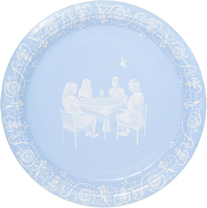 Set of 8 Disposable Paper Jasperware Inspired Mahjong Salad and Dessert Plate - Perfect for parti... | Amazon (US)