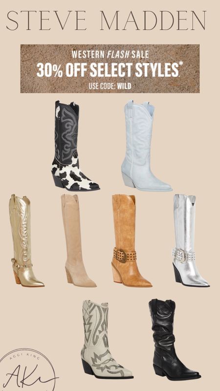 30% off western boots 

Code: WILD

#stevemadden #westernboots

#LTKGiftGuide #LTKFind #LTKSeasonal