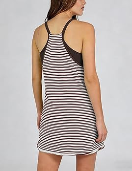 Zhiyouni Women's Summer Athletic Mini Dress Sleeveless V Neck Built-in Shorts Striped Tennis Work... | Amazon (US)