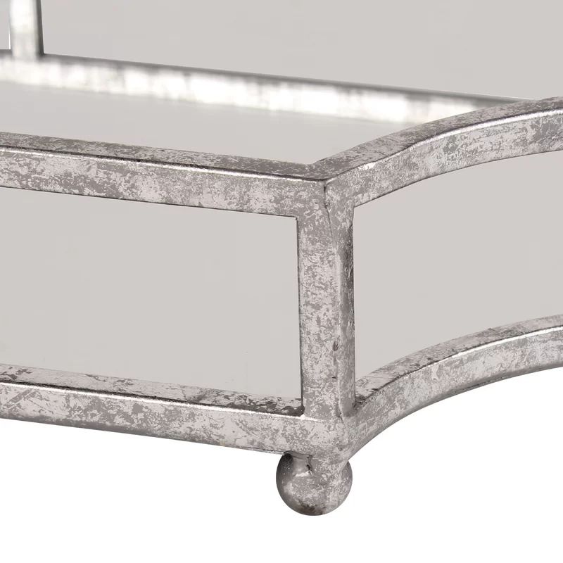 Aayush Metal Mirrored Ornate Scalloped Decorative Vanity Tray | Wayfair North America