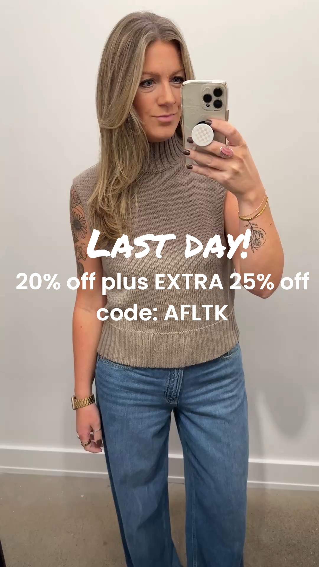Sale ends tonight (9/29) 
20% off almost everything plus extra 25% off stackable code: AFLTK
🍁large horse sweater, large denim vest
🍁large canvas jacket, large suede jacket
🍁large reg black mini dress, medium tall blue jumpsuit, large tall green maxi dress
🍁 30 tall jeans (I also have them in extra tall!) medium brown cardi, large linen vest
🍁medium mock neck sweater vests
🍁large tall wool coat, large reg trench coat (would prefer tall)
🍁medium crochet mock neck vets, large off the shoulder top
🍁30 tall dark wide leg, 30 tall light wide leg, medium white handkerchief top
🍁large blue hoodie, large long leggings, large green tee, 30 tall cropped jean

#LTKMidsize #LTKTall #LTKOver40
