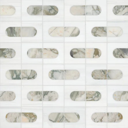 MSI Bianco Dolomite Moderno 12" X 12" Polished Marble Mosaic Floor And Wall Tile | Wayfair | Wayfair North America