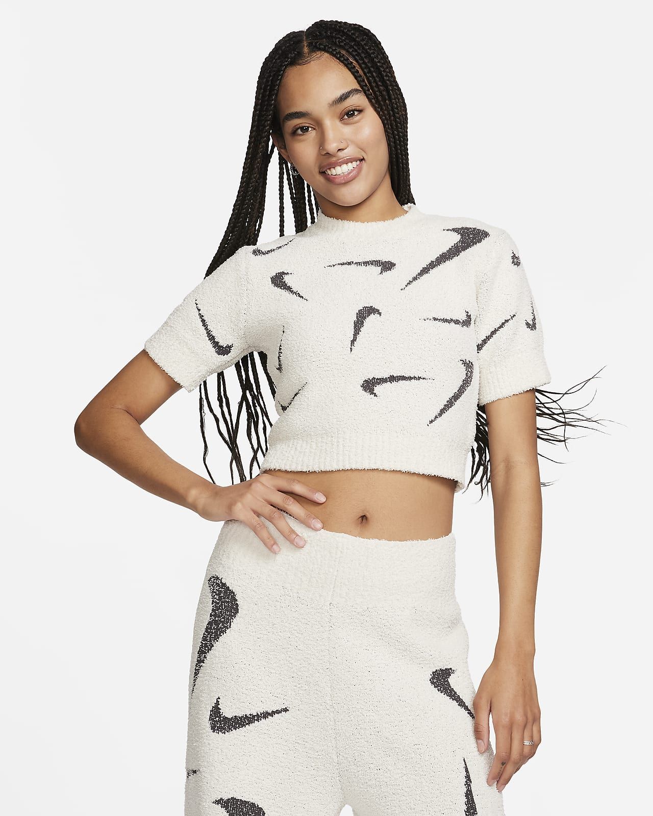 Nike Sportswear Phoenix Cozy Bouclé Women's Slim Short-Sleeve Cropped Knit Top. Nike.com | Nike (US)