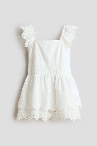 H & M - Dress with Eyelet Embroidery - White | H&M (US + CA)