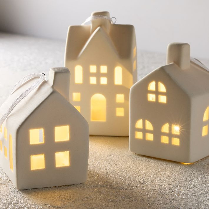 White Ceramic House Ornaments | West Elm (US)