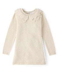Baby And Toddler Girls Scalloped Sweater Dress - white | The Children's Place