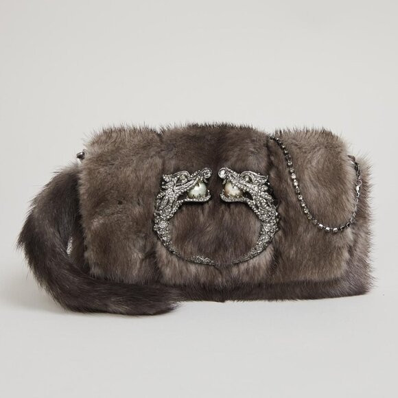 Gucci by Tom Ford Mink Fur Clutch Fall Winter 2004 Y2K Vintage Dragon Detail | Poshmark