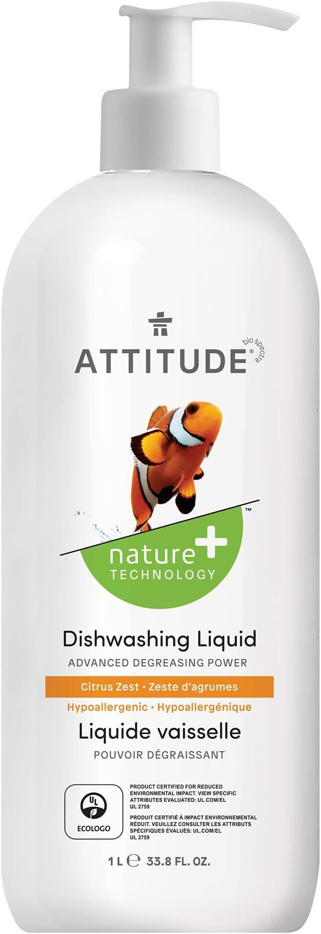 ATTITUDE Dishwashing Liquid, EWG Verified, Advanced Degreasing Power, Plant- and Mineral-Based In... | Amazon (US)