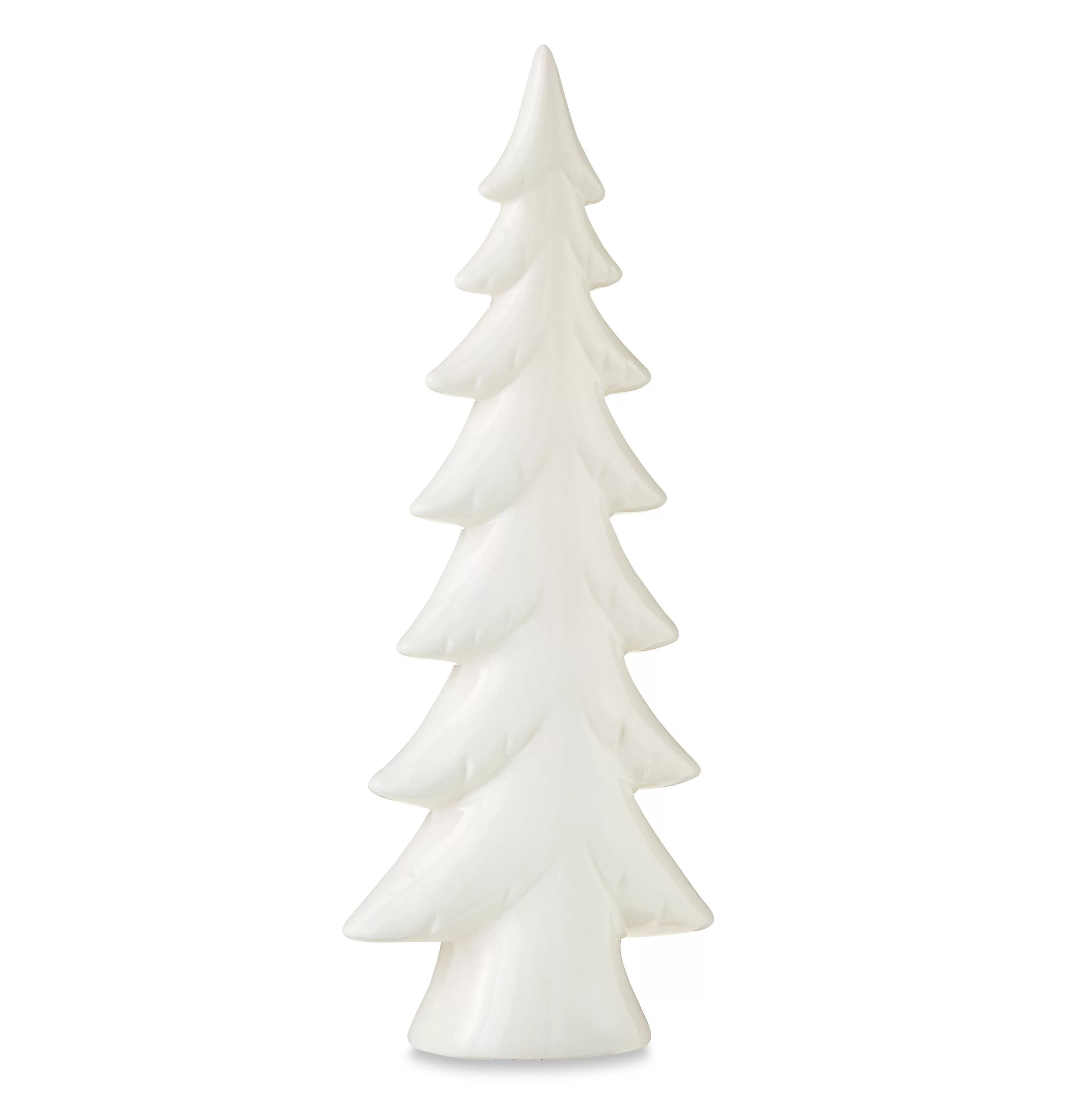 Holiday Time White Ceramic Christmas Tree Tabletop Decor, 10.5" | Walmart (US)