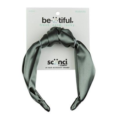 scunci Knotted Satin Most Comfortable Headband - Peach Crush | Target