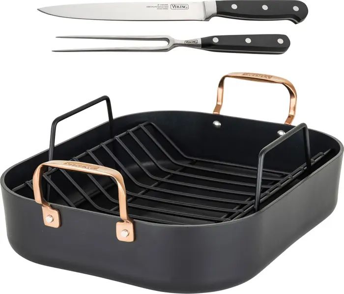Hard Anodized Nonstick Roasting Pan with Carving Set | Nordstrom
