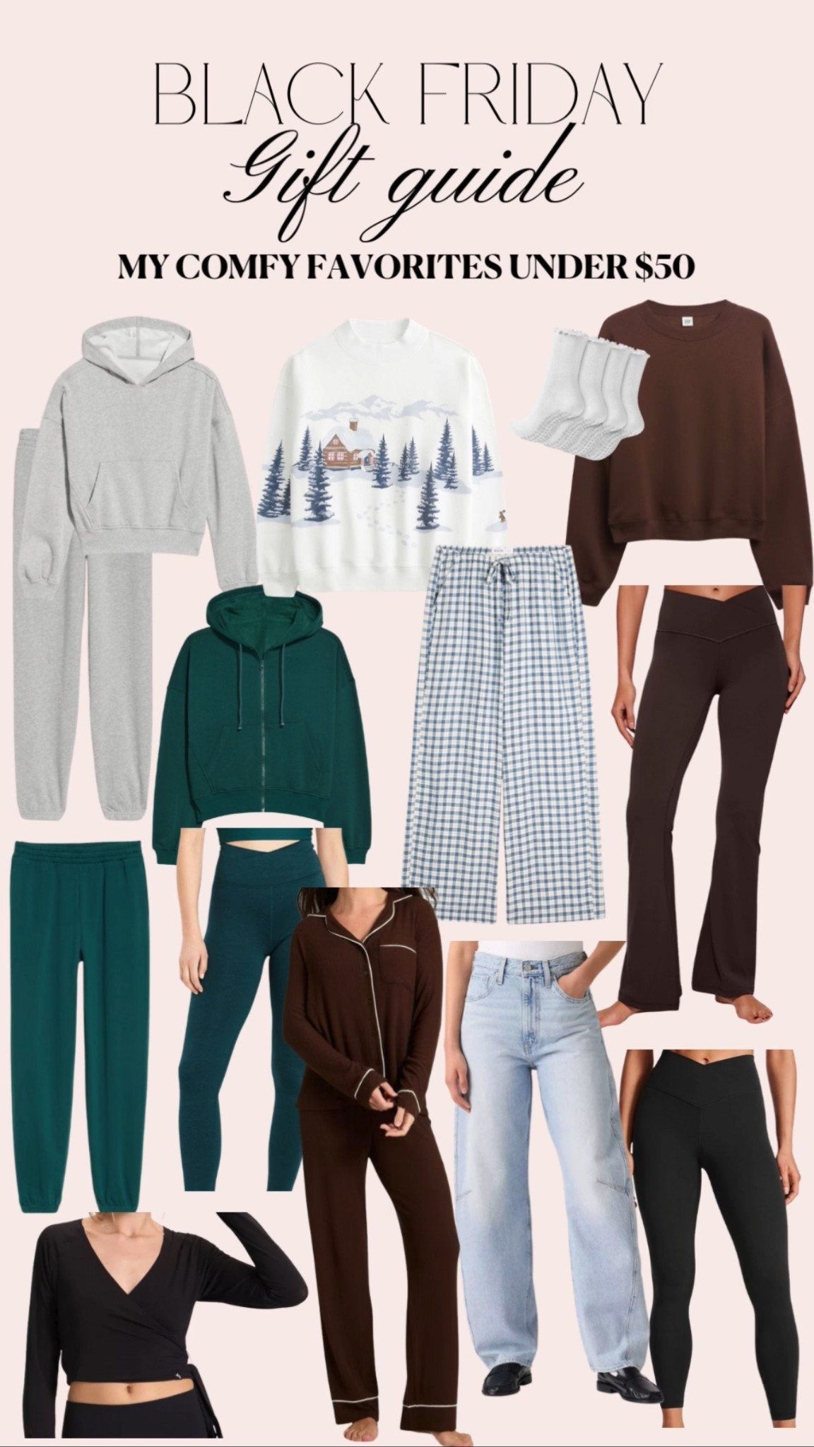 My cozy faves that are all so affordable & perfect for everyday wear! I’m a size L sometimes XL in old navy & Hollister for oversized fit, Amazon leggings I’m a M and a 30 in jeans 

#LTKCyberWeek #LTKHoliday #LTKGiftGuide