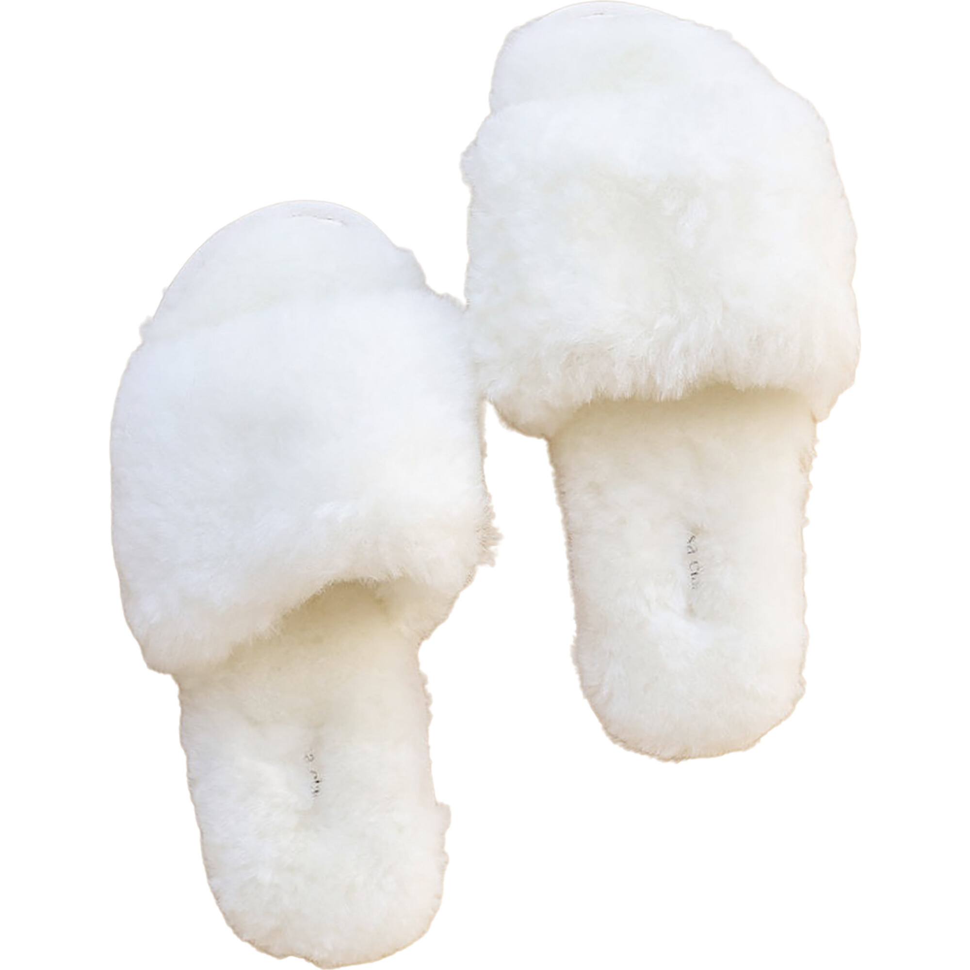 Women's Frankie Shearling Slide Slippers, Bright White | Maisonette