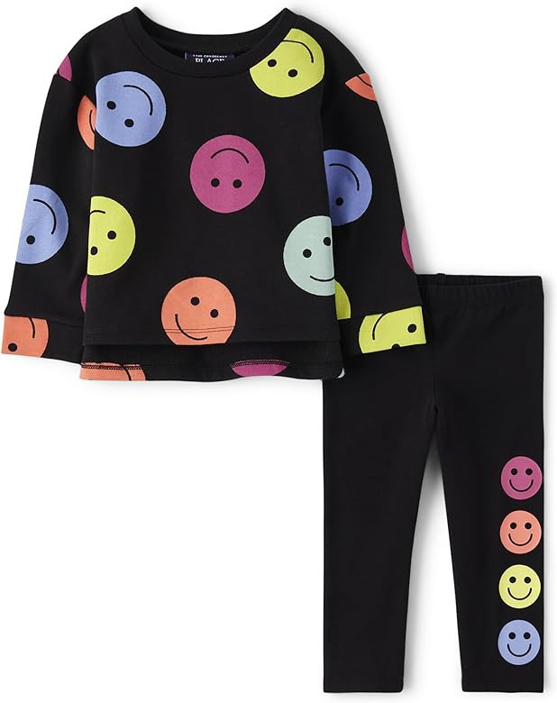 The Children's Place girls And Toddler 2 Piece Outfit, Long Sleeve Top and Pant Active Playwear S... | Amazon (US)