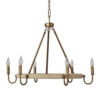 Savannah 6-Light Chandelier with Iron & Natural Jute | Ballard Designs, Inc.