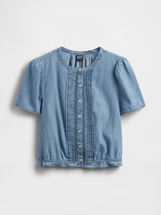 Lace-Trim Cropped Denim Top | Gap (US)