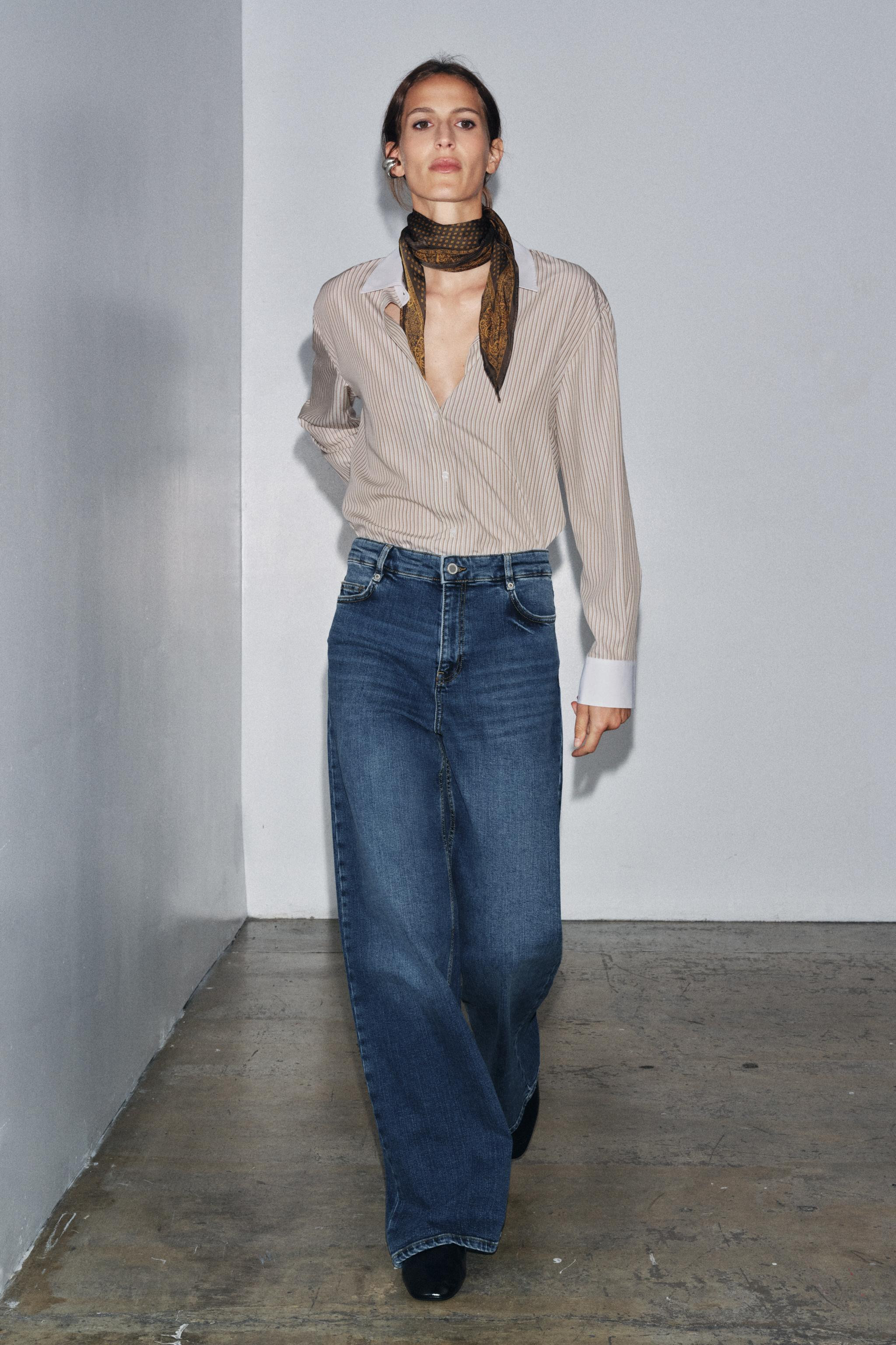 ZW COLLECTION HIGH-WAIST WIDE-LEG JEANS | Zara UK