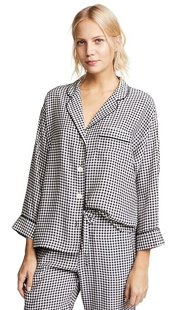 Silk Marina Gingham Pajama Shirt | Shopbop