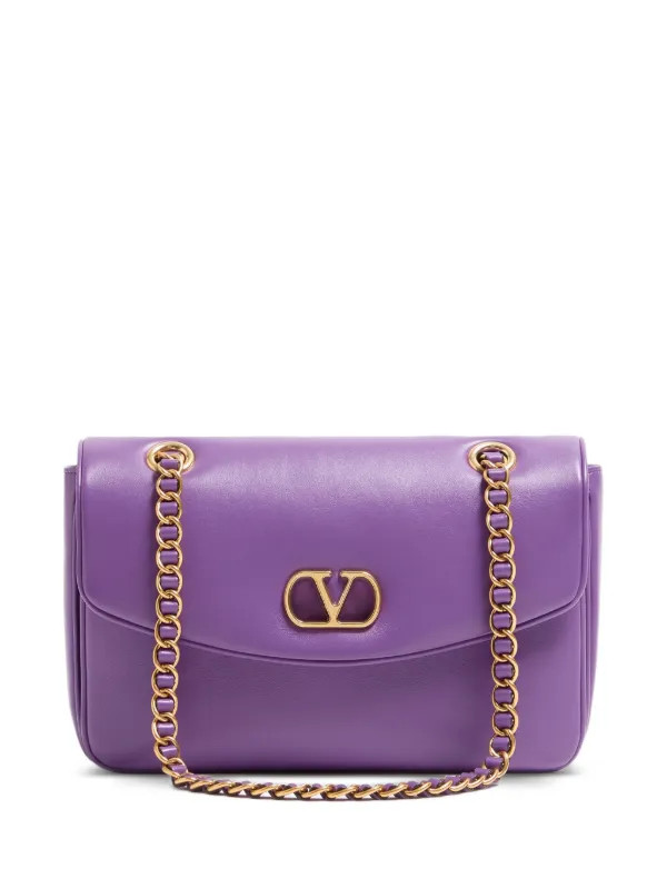 Valentino Garavani Djuna Medium Chain Bag In Nappa Leather | Purple | FARFETCH | Farfetch Global