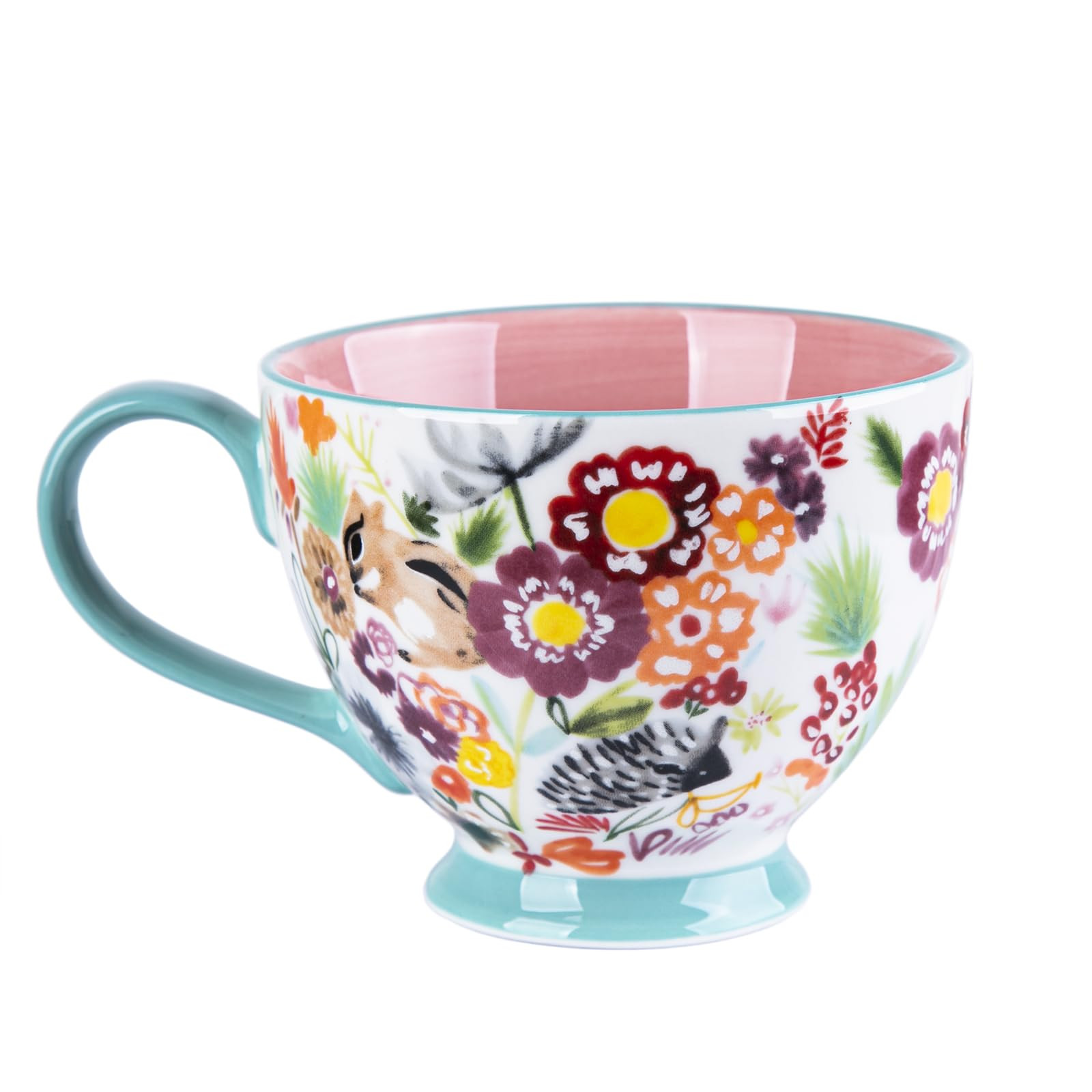 Berry President Hand-Painted Floral Pattern Ceramic Mugs 15 OZ, Large Cups for Milk, Coffee,Cappu... | Amazon (US)