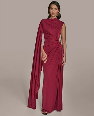 Women's Solid-Color Asymmetrical Gown | Macy's