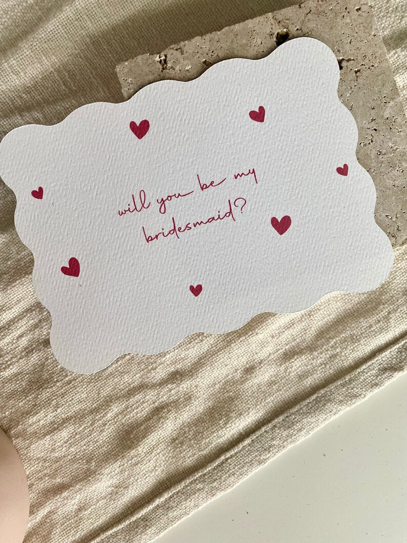 Custom Bridesmaid Proposal Cards Will You Be My Bridesmaid Wave Cut Bridal Party Proposal Mini He... | Etsy (US)