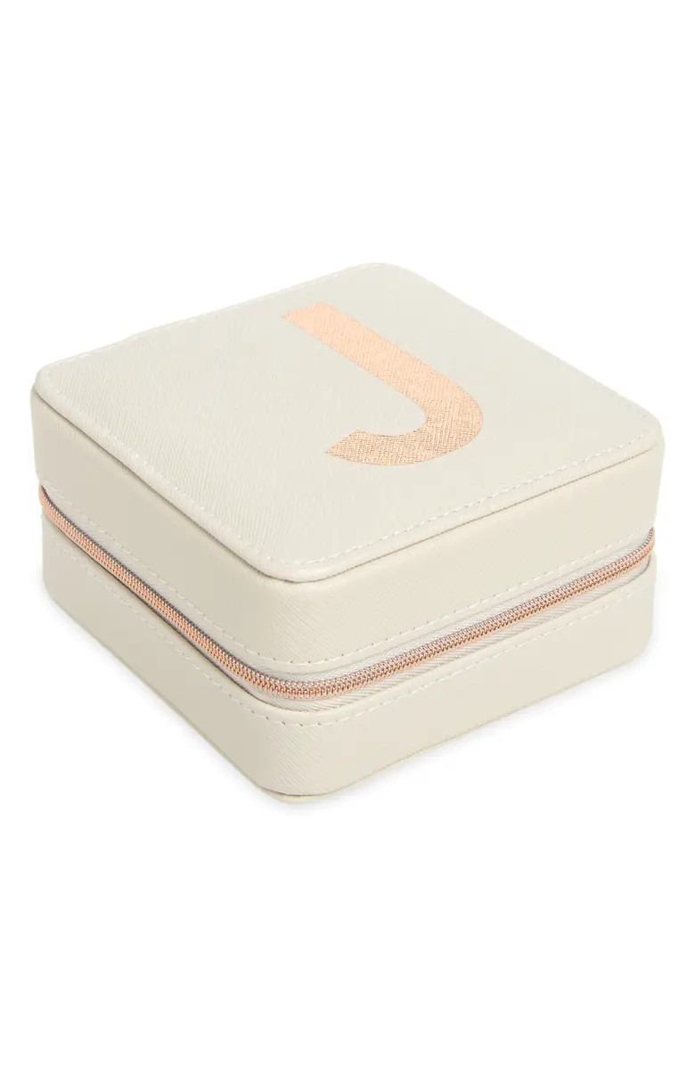 Initial Zip Square Jewelry Box | Nordstrom