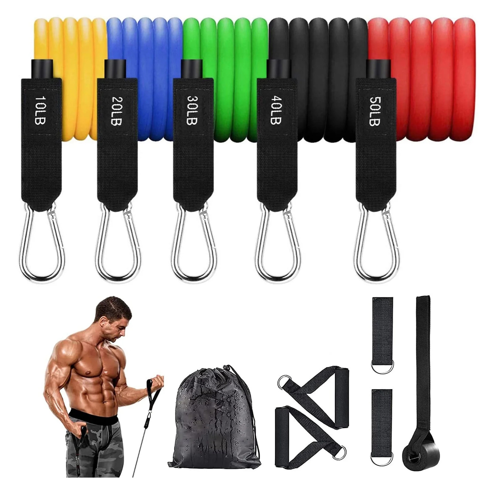 150lbs Resistance Bands for Working Out, Exercise Bands, Workout Bands, Resistance Bands Set with... | Walmart (US)
