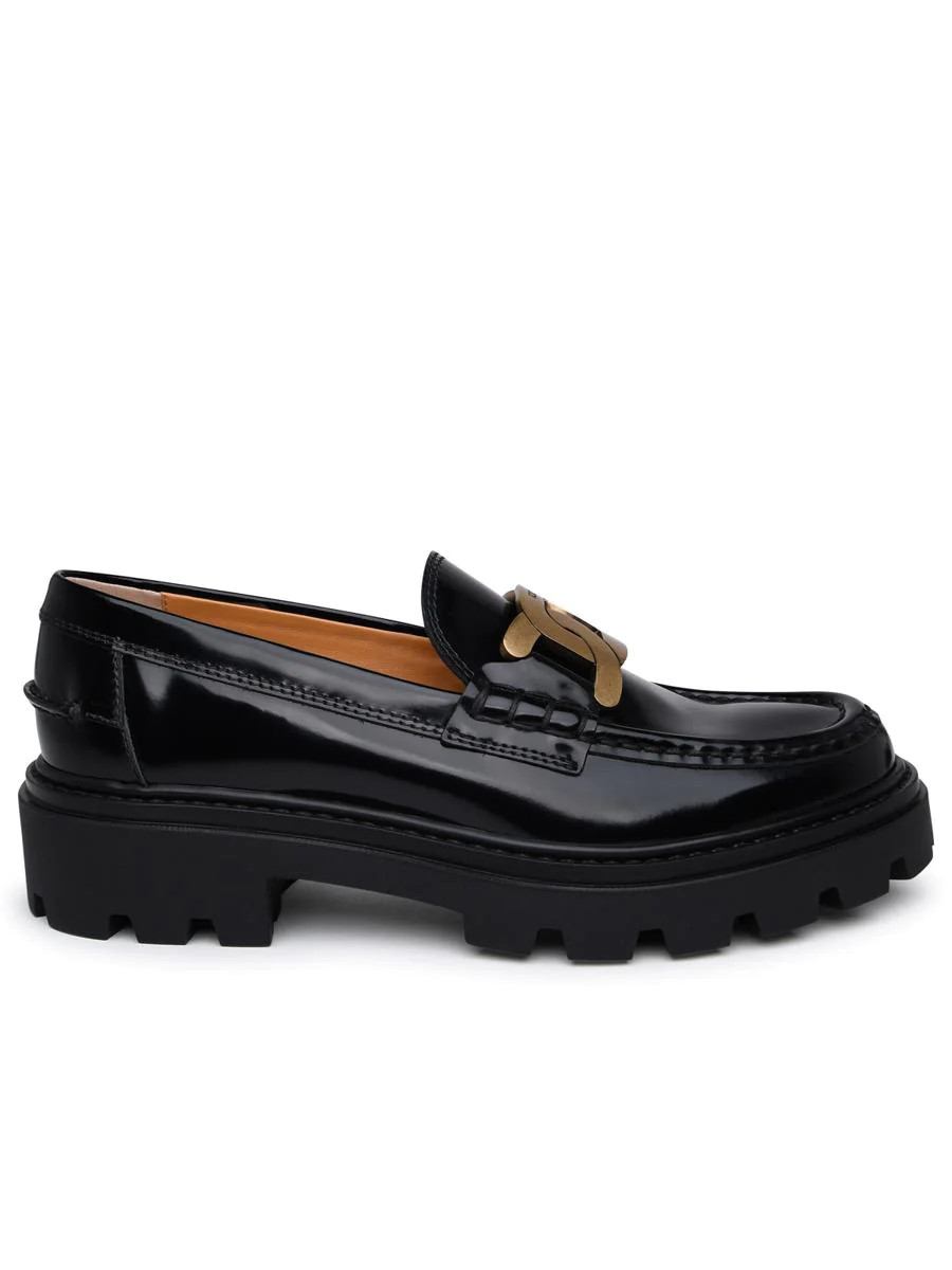 TOD'S BLACK LEATHER LOAFERS | Baltini