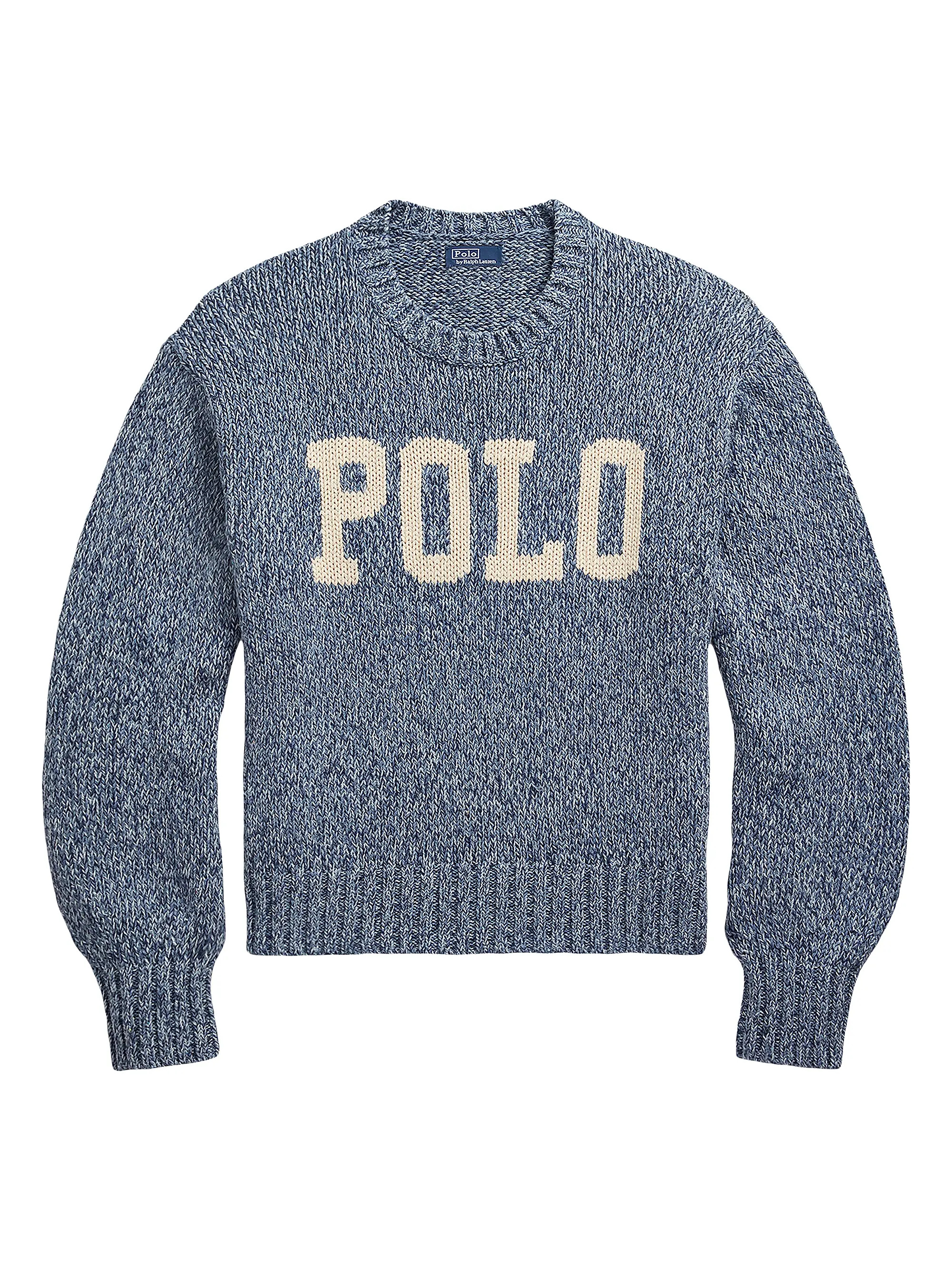 Intarsia-Knit Logo Cotton Sweater | Saks Fifth Avenue