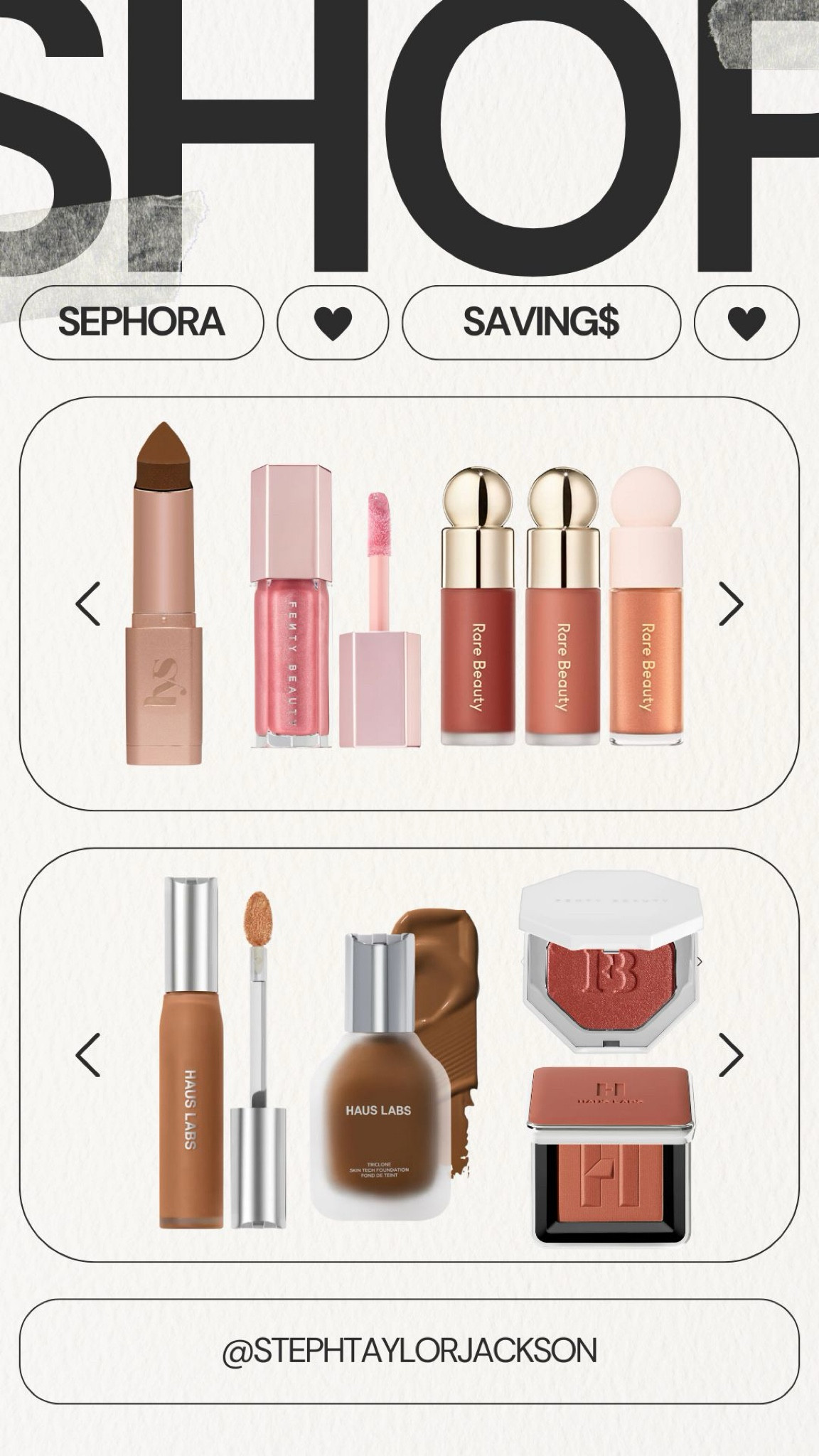 Here’s everything I bought during the Sephora Savings Event! I have been wanting to try Haus Labs so I got a few things! And I’m so excited about the Rare Beauty blush trio! Lys is another brand that’s new to me but I keep seeing everywhere so I got a contour stick and more Fenty Beauty goodies! I did same day delivery so it’ll be here soon!! @sephora #sephorahaul #sephorapartner

#LTKBeauty #LTKSaleAlert #LTKFindsUnder100