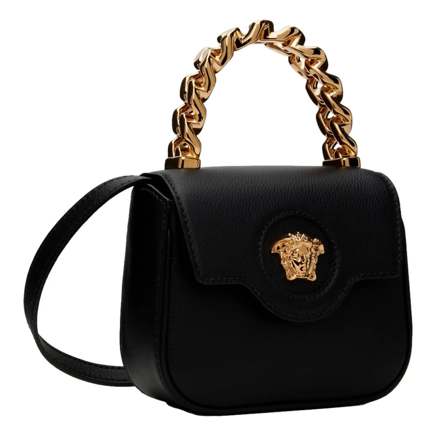 Women's Top Handle Mini Vitello Leather Handbag In Black | Shop Simon
