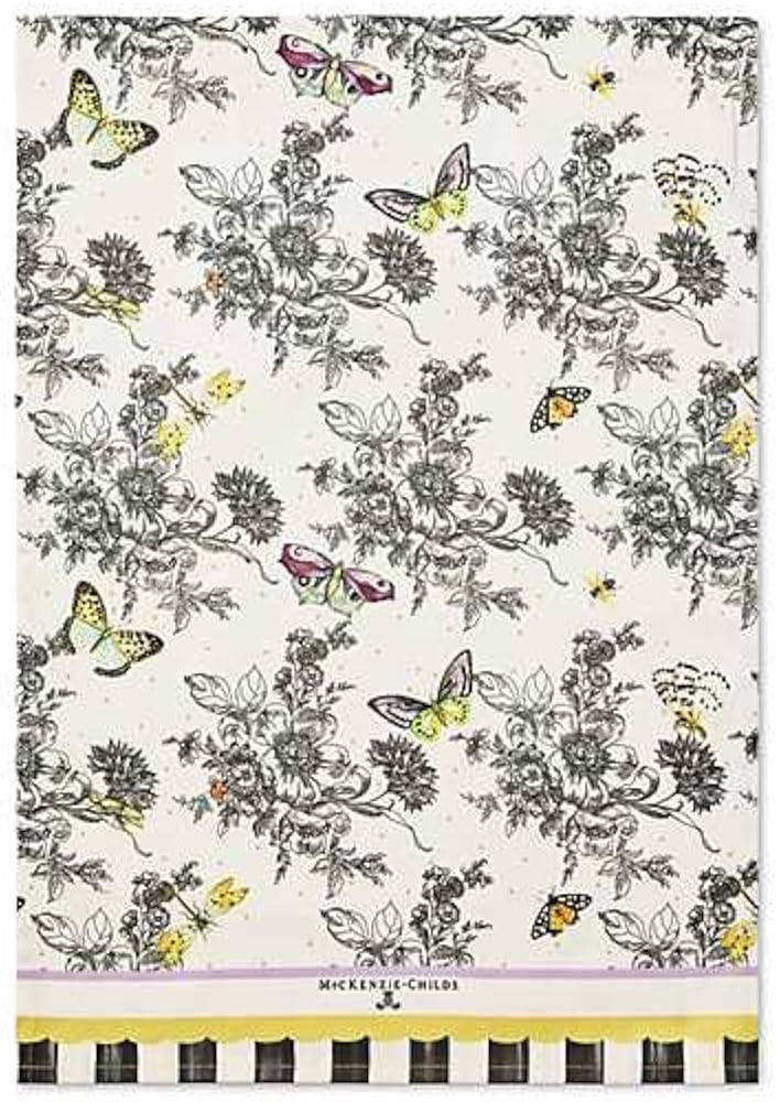 MACKENZIE-CHILDS Printed Cotton Dish Towel, Decorative Kitchen Towel, Butterfly Toile | Amazon (US)