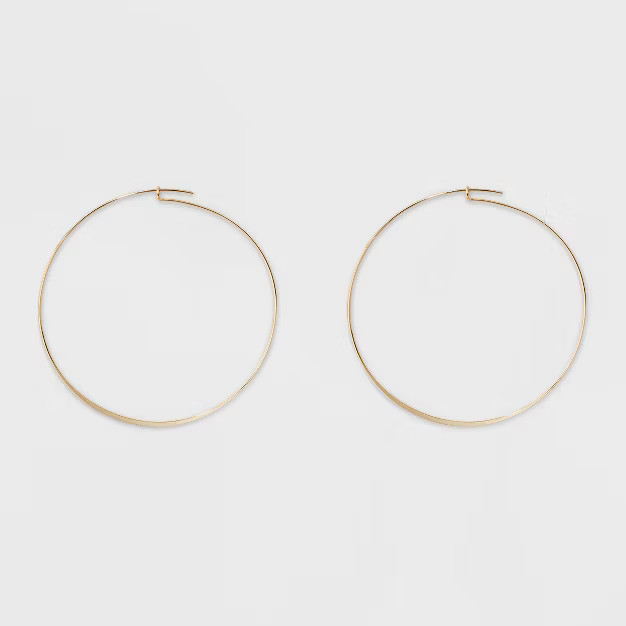 Large Thin Hoop Earrings - A New Day™ Gold | Target