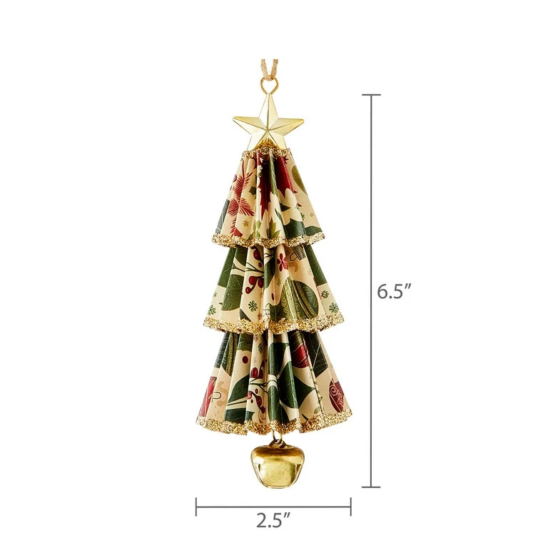 Multicolor Traditional Paper Christmas Tree Christmas Ornament, 6", by Holiday Time | Walmart (US)