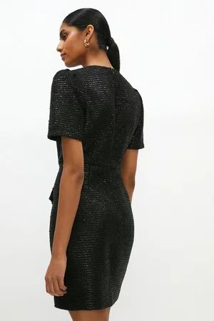 Black Tweed Button Detail Dress | Coast (UK)