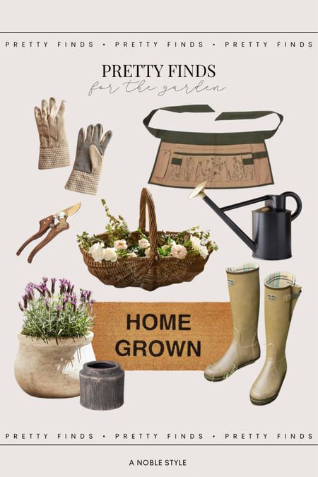 Pretty finds for the garden. 

Linen gloves, gardening apron, garden shears, wicker basket, watering can, planters, home grown doormat, gardening boots, gardener, spring

#LTKStyleTip #LTKHome #LTKSeasonal