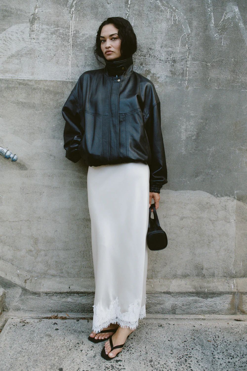 SELENE OYSTER SATIN MIDI SKIRT | DISSH
