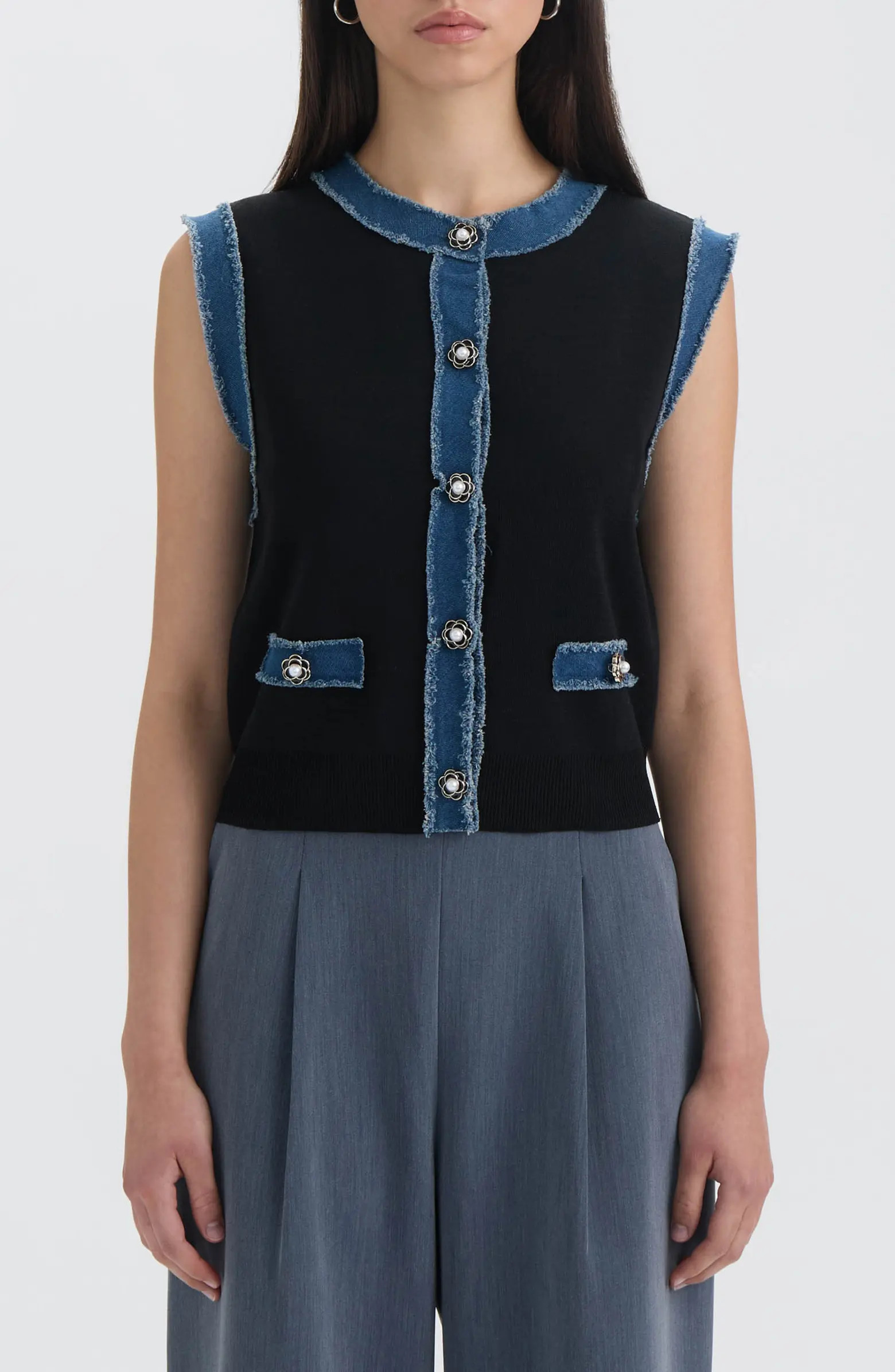 Denim Trim Vest | Nordstrom Rack