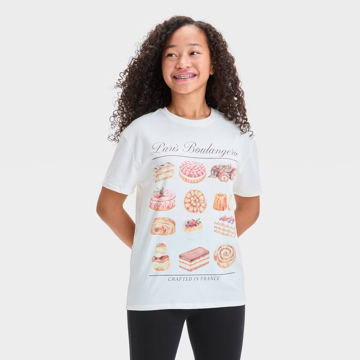 Girls' Oversized Graphic T-Shirt - art class™ Tan | Target