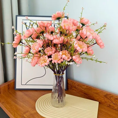 6Pcs Artificial Flower Arrangements, Rhododendron Artificial Flowers, Living Room Dining Table Dry Decorative Flower Bouquets | Wayfair North America