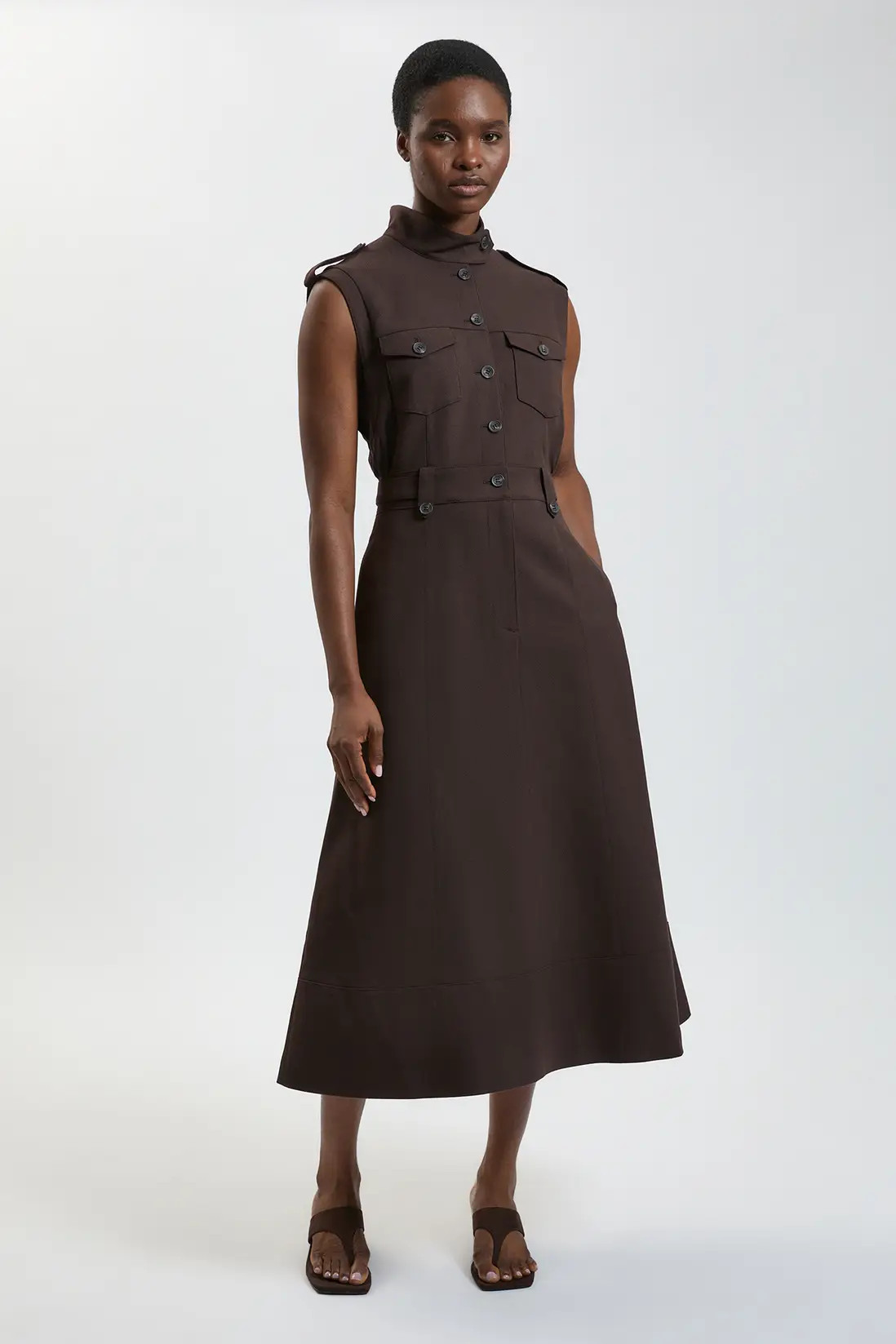 Herringbone Texture Utility Dress | Karen Millen