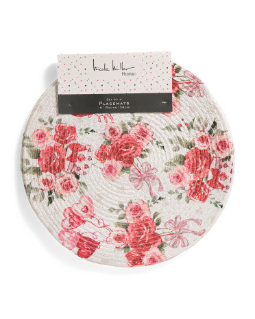 Set Of 4 Floral Round Placemats | TJ Maxx