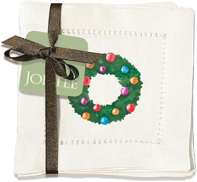 Linen Cocktail Napkins 6x6, Decorative Hemstitch Cocktail Napkins, Washable Cloth Napkins (Christ... | Amazon (US)