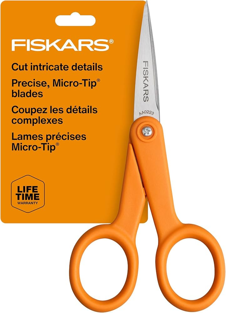Fiskars 94817897J 94817797 Micro-Tip Scissors, 5 Inch, Orange | Amazon (US)