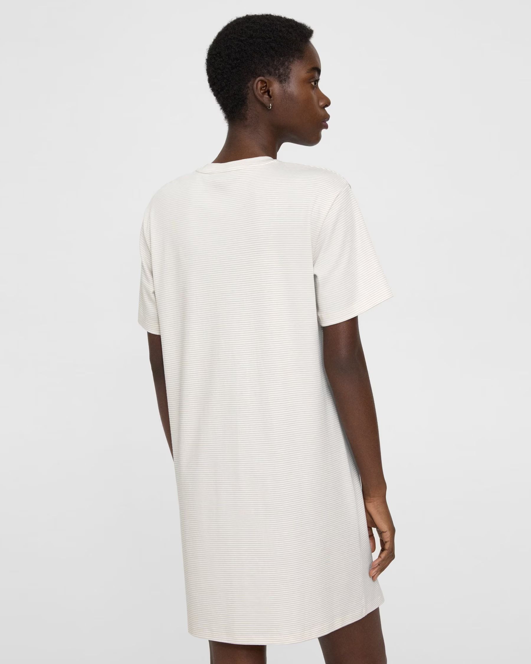Perfect T-Shirt Dress in Striped Cotton Jersey | Theory